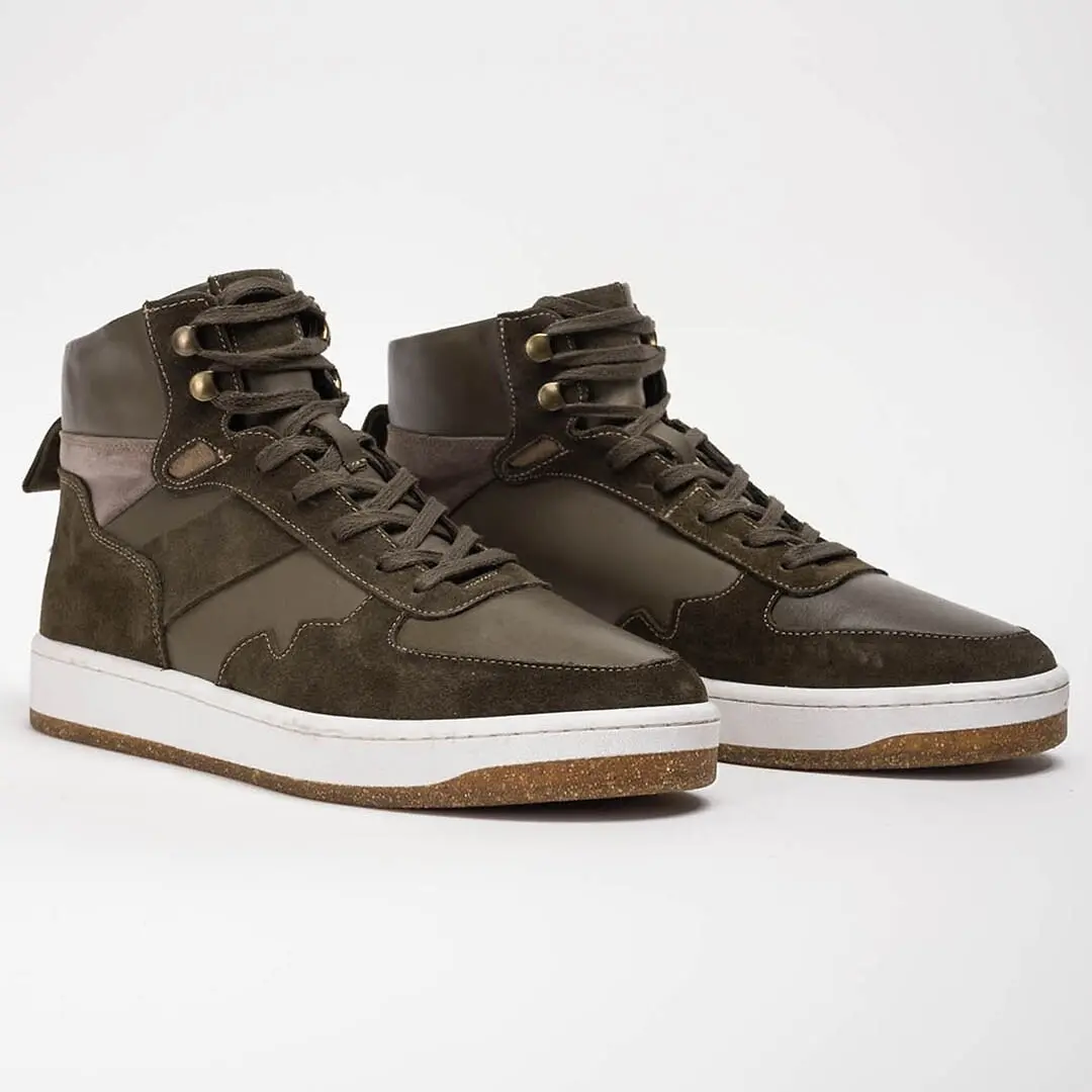 Кеди чоловічі Power 103-5 (KHAKI) шкіряні високі