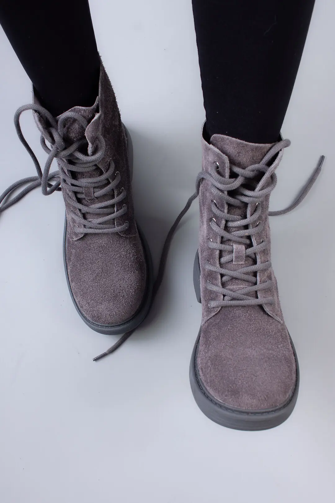 Черевики жіночі Where Uwear M380-1-3 натуральна замша сірі