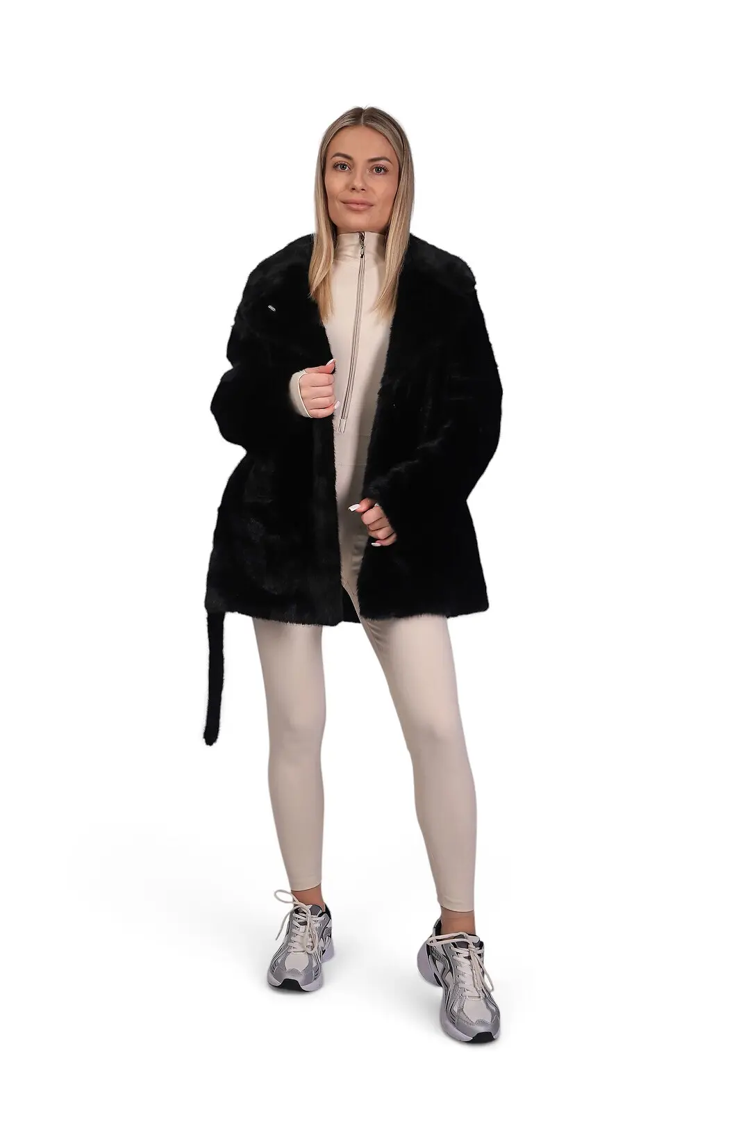 Шуба жіноча Where Uwear чорна з Штучного хутра