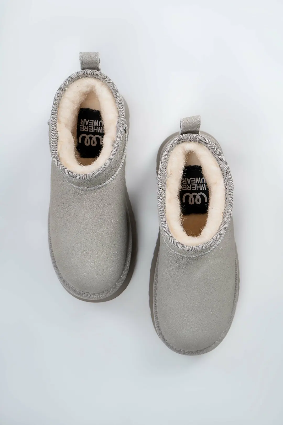 Уггі жіночі Where Uwear Натуральна замша сірі