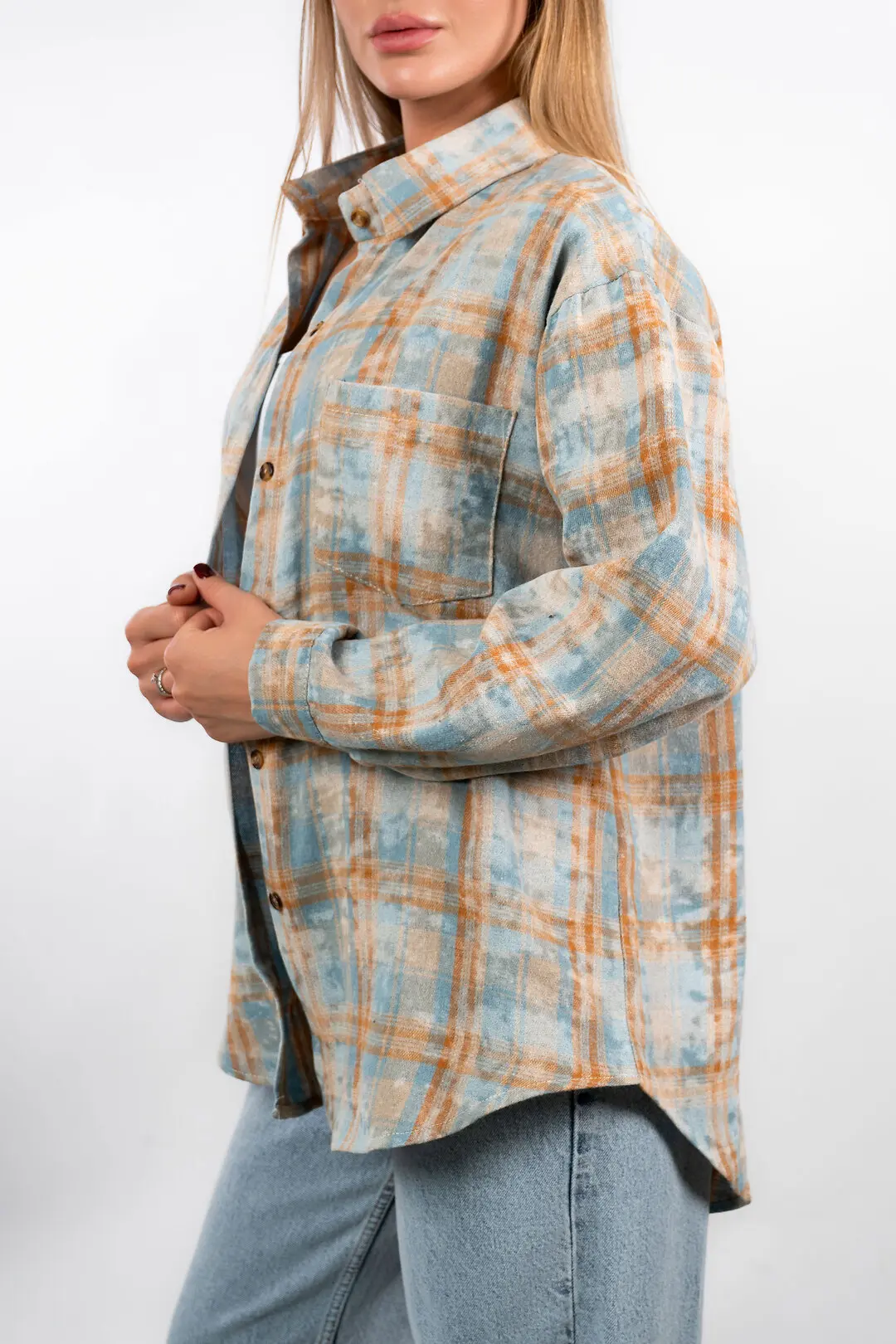 Сорочка жіноча Fashion 6608 блакитна