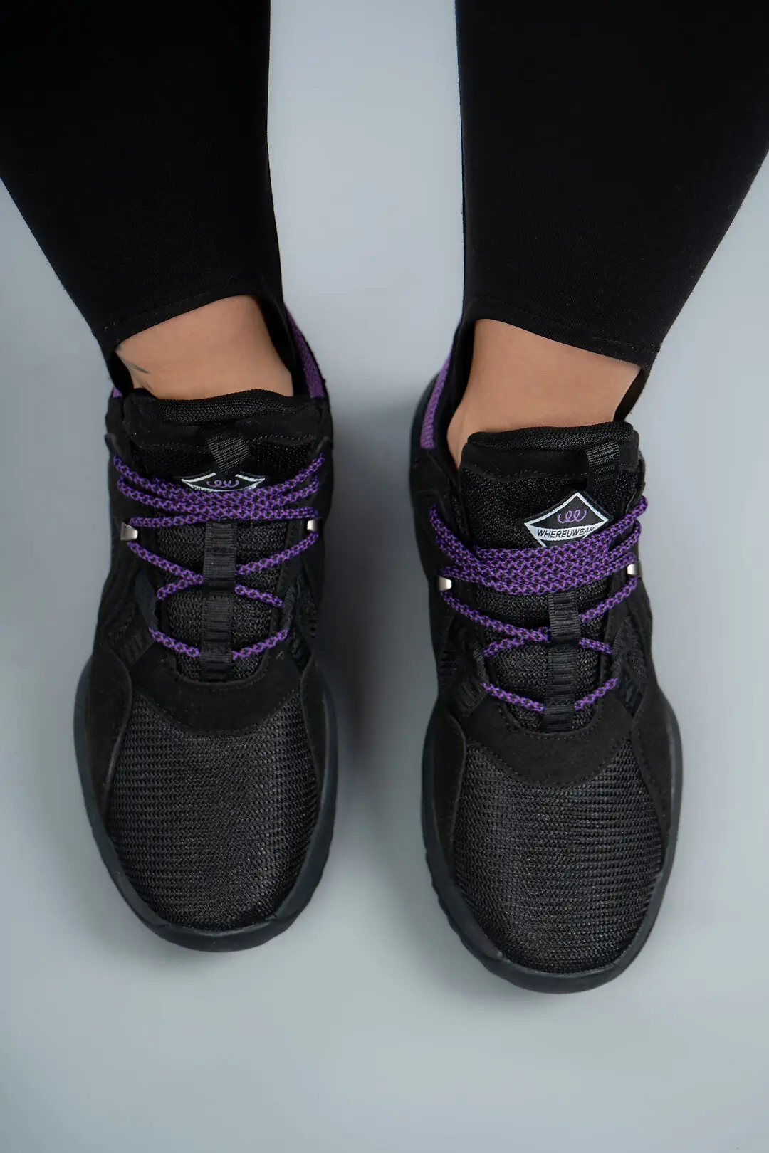 Кросівки жіночі Where Uwear WUW5033-BLACK/PURPLE чорні