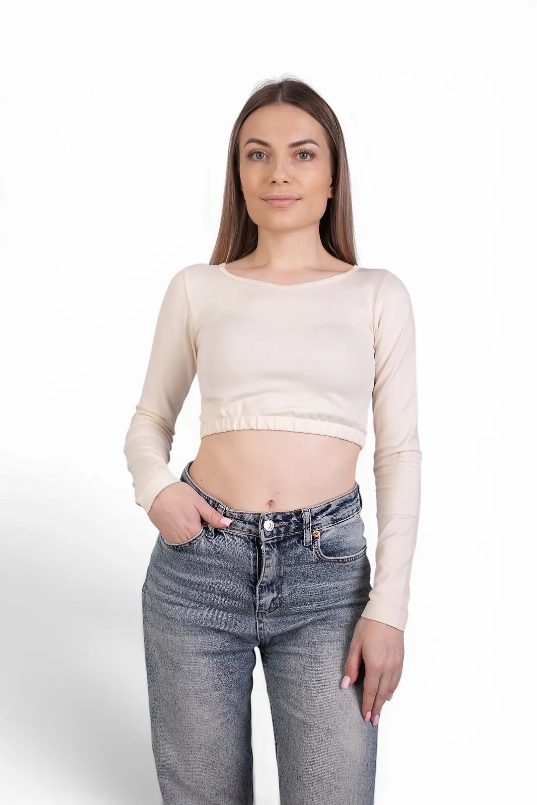 Лонгслів жіночий Where Uwear кремовий