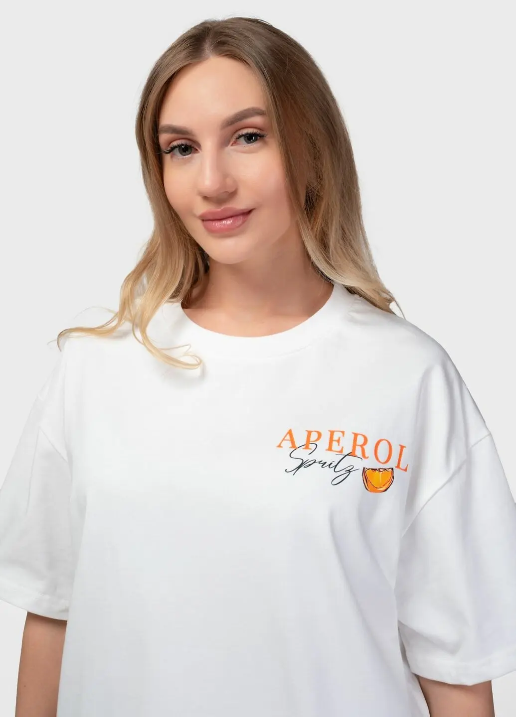 Футболка жіноча Power біла з принтом APEROL