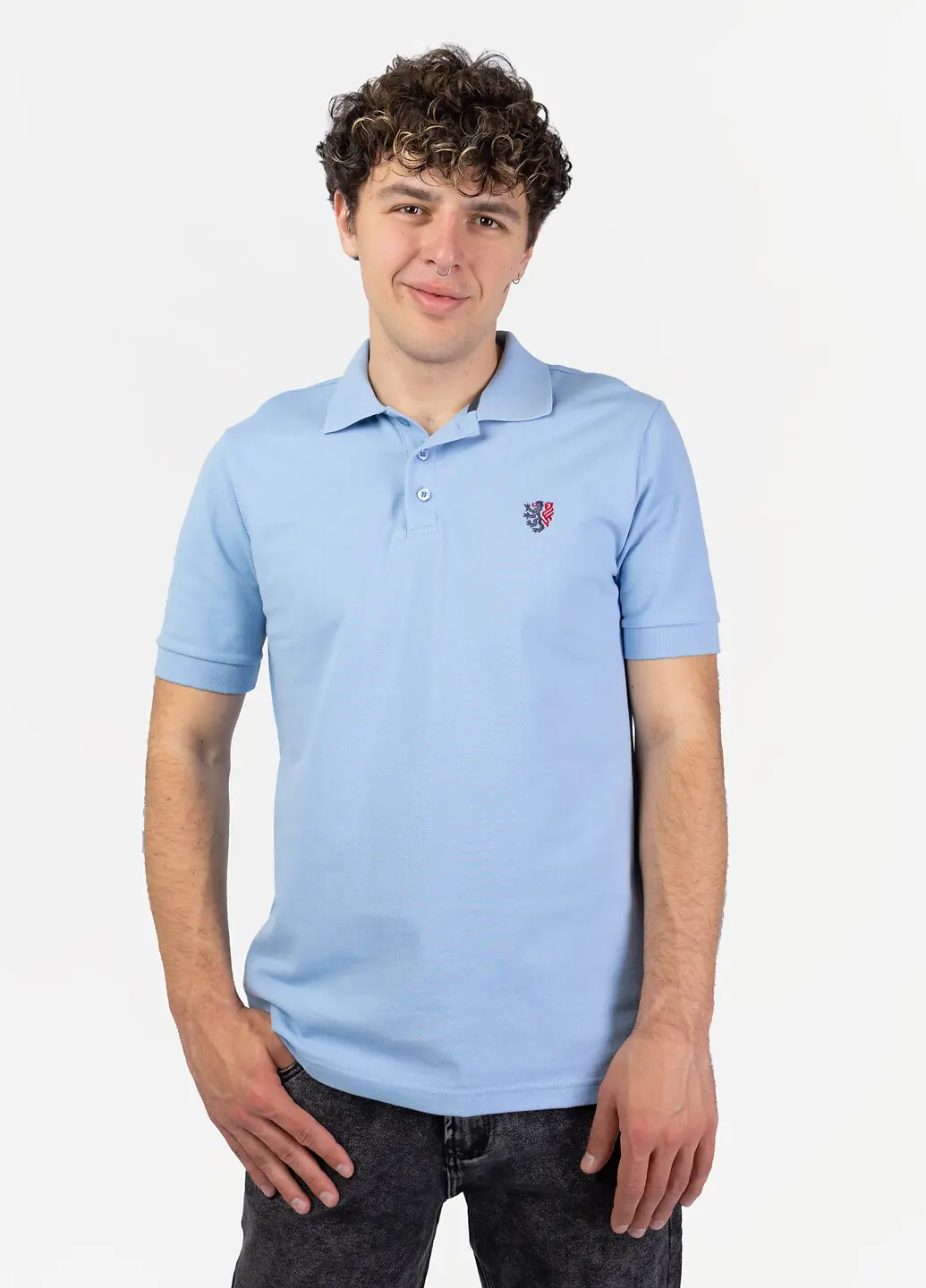 Поло чоловіче Fashion блакитне