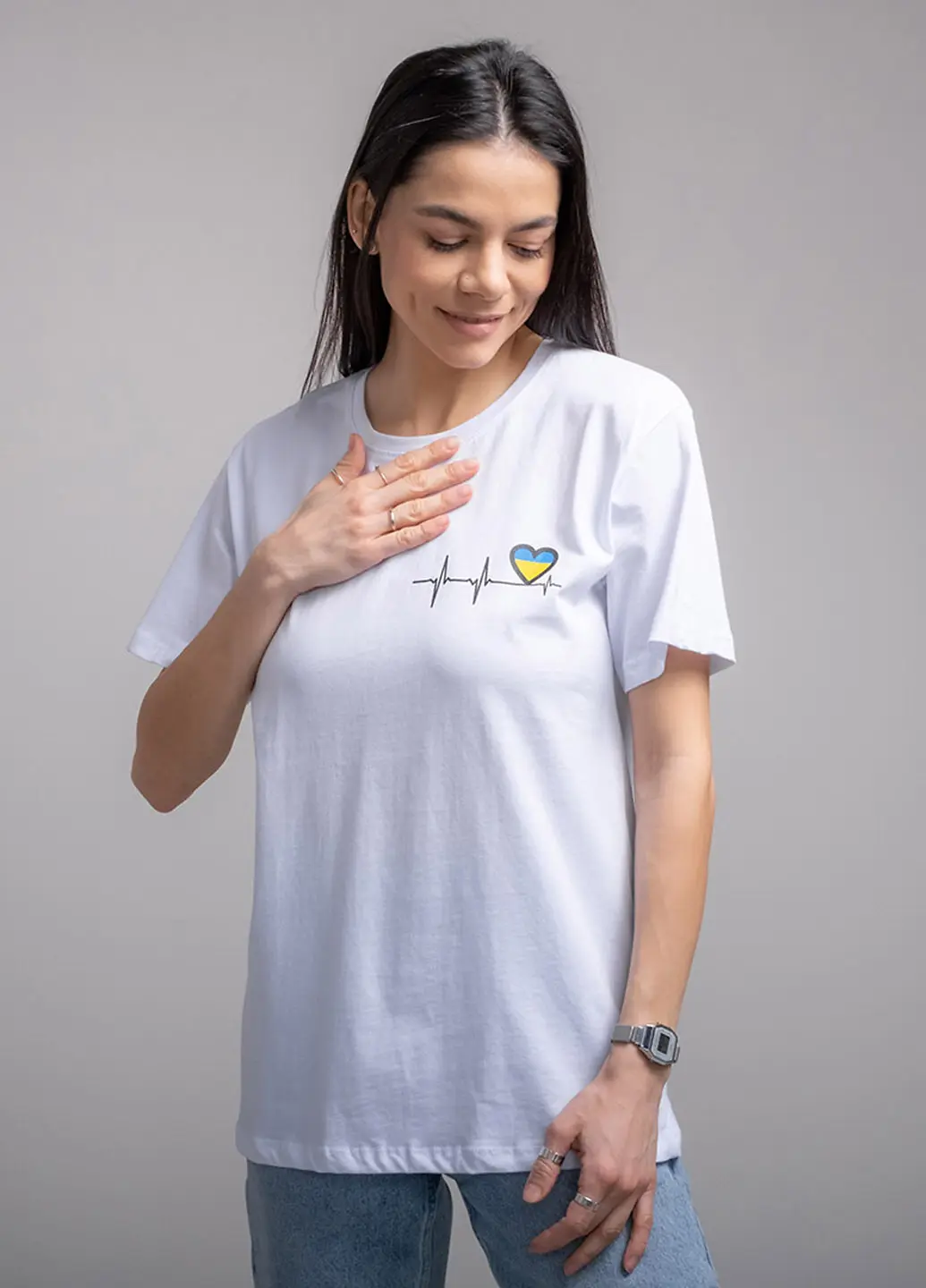 Футболка жіноча Fashion біла патріотична