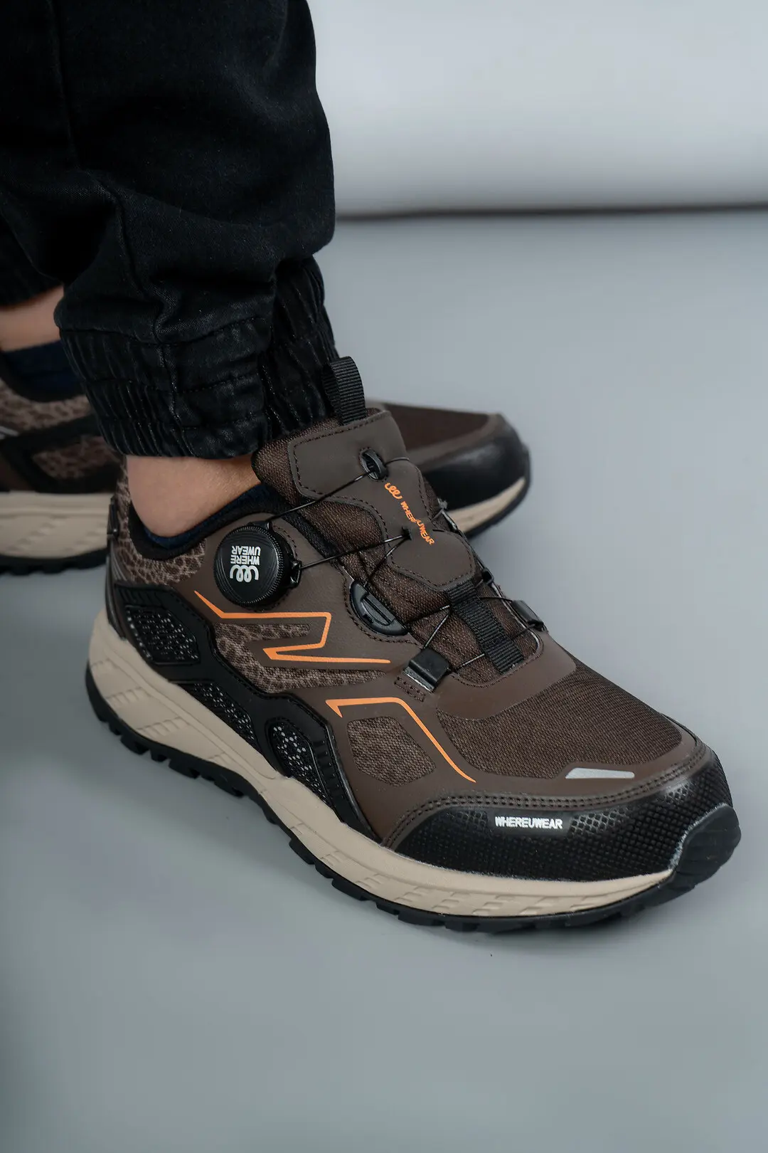 Кросівки чоловічі Where Uwear WUW5477-BLACK/BROWN коричневі