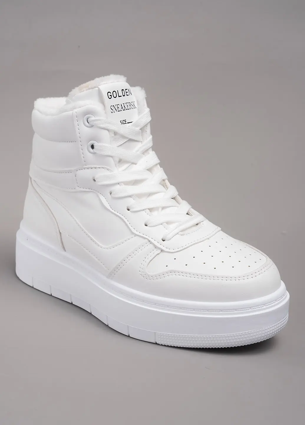 Кеди жіночі Fashion GOLDEN J853-2 білі зимові високі